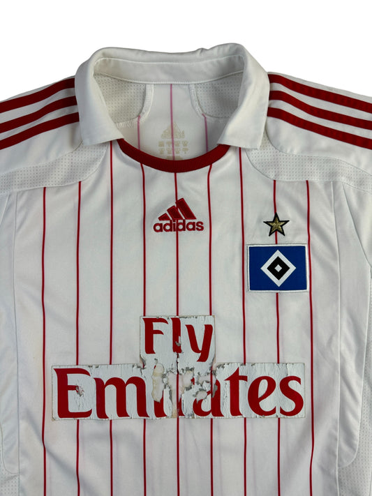 Adidas Trikot HSV 2007/08 Fly Emirates Gestreift Weiß Rot Kids 164