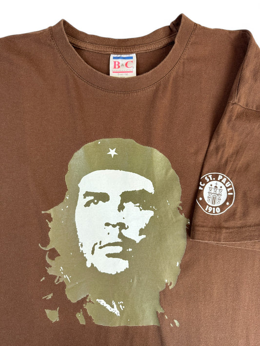 Vintage B&C Shirt St. Pauli Che Guevara Grafik Braun XXL