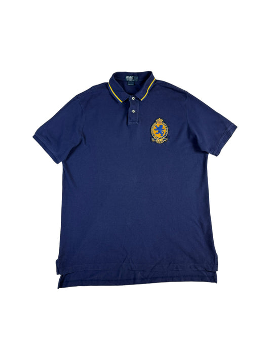 Ralph Lauren Poloshirt Custom Fit Crest Logo Schottland Wappen Dunkelblau XXL