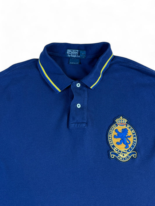 Ralph Lauren Poloshirt Custom Fit Crest Logo Schottland Wappen Dunkelblau XXL