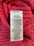 Ralph Lauren Strickpullover V-Ausschnitt Zopfmuster Rosa XXS