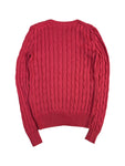 Ralph Lauren Strickpullover V-Ausschnitt Zopfmuster Rosa XXS