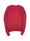 Ralph Lauren Strickpullover V-Ausschnitt Zopfmuster Rosa XXS