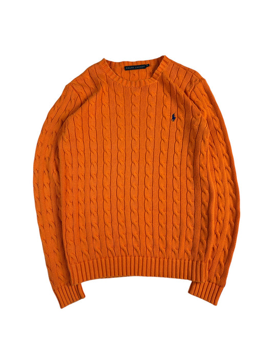 Ralph Lauren Strickpulli Zopfmuster Orange S