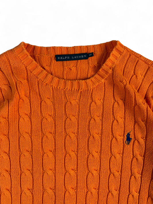 Ralph Lauren Strickpulli Zopfmuster Orange S