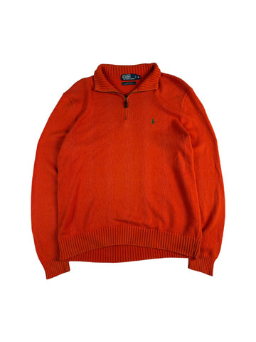 Ralph Lauren Strickpullover Basic Quarter Zip Troyer Orange M