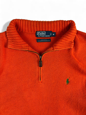 Ralph Lauren Strickpullover Basic Quarter Zip Troyer Orange M