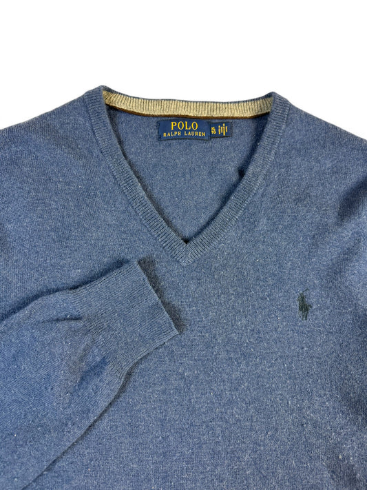 Ralph Lauren Pullover V-Ausschnitt Merino Blau XL