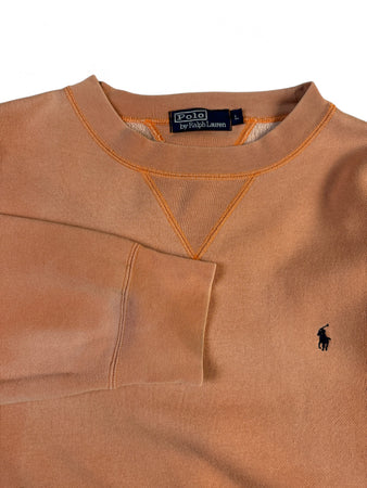 Vintage Ralph Lauren Sweater Mit Bauchtasche Faded Orange L