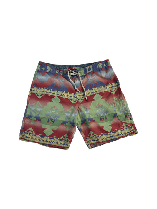 Ralph Lauren Badehose Fireball x Aztec Pattern Grün Rot 36