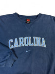 Vintage Nike Sweater 90s Center Swoosh "Carolina" Boxy Blau XL