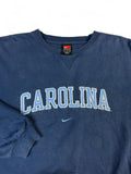 Vintage Nike Sweater 90s Center Swoosh "Carolina" Boxy Blau XL