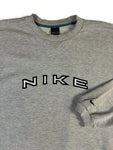 Vintage Nike Sweater 90s Spellout Made In Greece Grau XXL