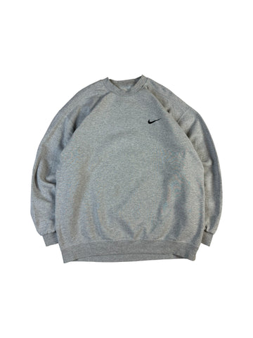 Vintage Nike Sweater Basic 90s Grau XXL