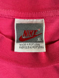 Vintage Nike Shirt Late 80s/Early 90s Bestickt Made In Portugal Rosa XL