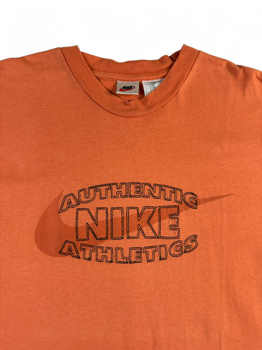 Vintage Nike Shirts 90s "Authentic Athletics" Made In Portugal Orange L