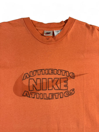 Vintage Nike Shirts 90s "Authentic Athletics" Made In Portugal Orange L