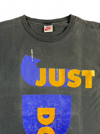 Vintage Nike Shirt Late 80s / Early 90s "JUST DO IT" Made In USA Faded Schwarz M