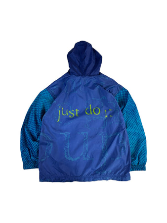 Vintage Nike Sportjacke 90s Mit Kapuze "JUST DO IT" Blau/Lila XS