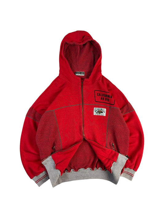 Vintage Adidas Take Off Hoodie Mit Reißverschluss "the fabulous garments - Old Car Divisions" Rot (D7) M-L