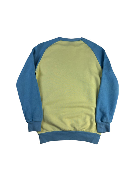 Vintage Adidas Sweater 80s Made In Ireland Two Tone Hellgelb Hellblau (176) S-M