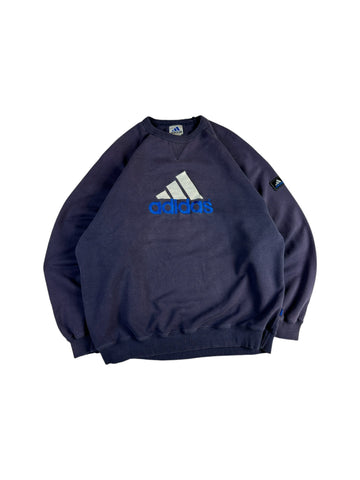 Vintage Adidas Sweater Late 90s Used Look Dunkelblau (D7) L