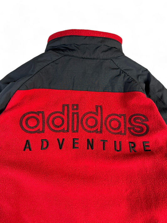 Vintage Adidas Adventure Fleecejacke 90s Made In Japan By Descente Rot Schwarz M