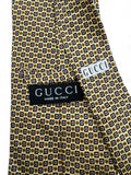 Vintage Gucci Krawatte 90s Seide Made In Italy Floral Print Gelb