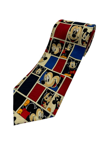 Vintage Mickey Unlimited Krawatte Micky Maus Moods Blau Rot