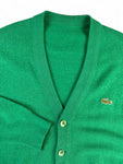 Vintage Lacoste Cardigan 80s Made In France Mit Wolle Grün M