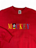 Vintage Mickey & Co. Sweater Micky Maus Stitching Made In USA Rot XL