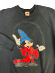 Vintage Fruit Of The Loom Sweater 90s Micky Maus Zauberer Made In USA Schwarz M-L