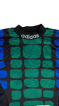 Vintage Adidas Torwarttrikot Template Schlangen Optik Schwarz Grün Blau (176) S-M