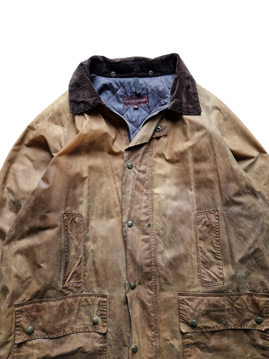 Vintage Swaine Adeney Wachsjacke Mit Patina Made In England Braun Mit Farbübergängen XXL