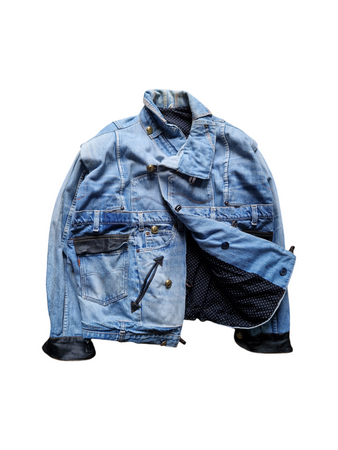 Vintage Selfmade Jeansjacke Upcyclet Levis Jeans Hellblau L-XL