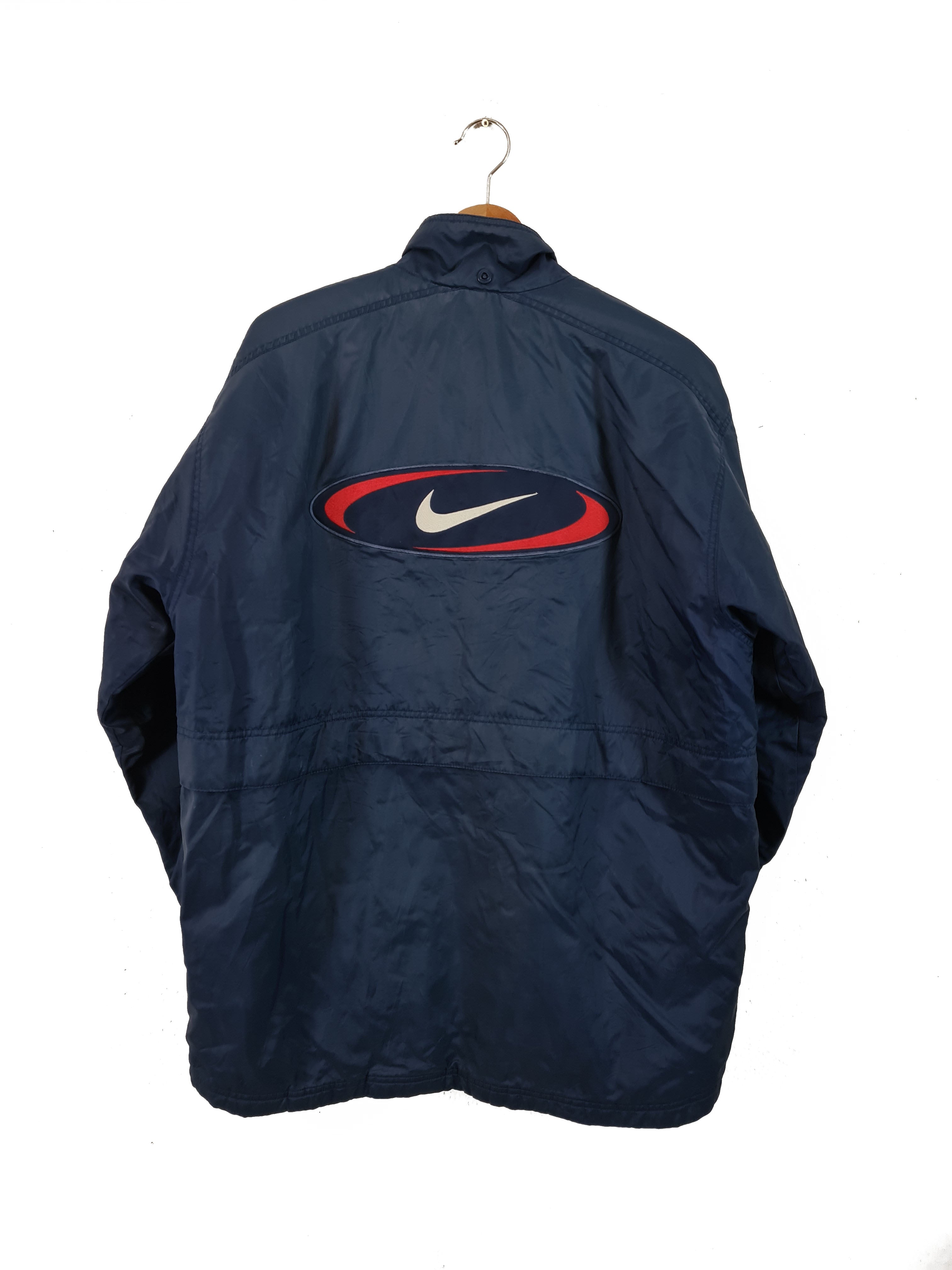 Vintage 80's popular Nike big logo long jacket size large