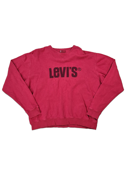 Vintage Levis Sweater Spellout Rot XL