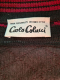 Vintage Carlo Colucci Sweater 49ers Bears Bestickt Schwarz/Rot XL-XXL