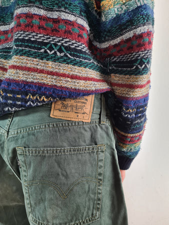 Vintage Levis Hose 451 Dunkelgrün W33 L34