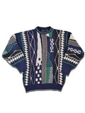 Vintage Adino Lando Strickpulli Crazy Pattern Alpaca L-XL