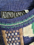 Vintage Adino Lando Strickpulli Crazy Pattern Alpaca L-XL