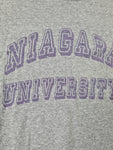 Rare! Vintage Champion Shirt Niagara University Made in USA Bedruckt Grau L-XL