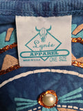 Vintage Lynee Apparel Shirt American Native Art Batik Made In USA "one Size"