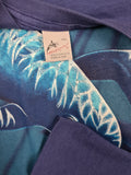 Vintage Harlequin Shirt Dee Smith 1992 Nature Graphic Delfin Blau S-M