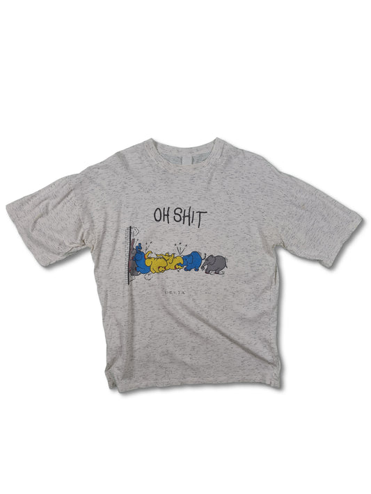 Vintage NoName Shirt Elefanten "Oh Shit" Funny Print L-XL