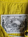 Vintage Aster Hemd Kurzarm Seide Gelb M-L