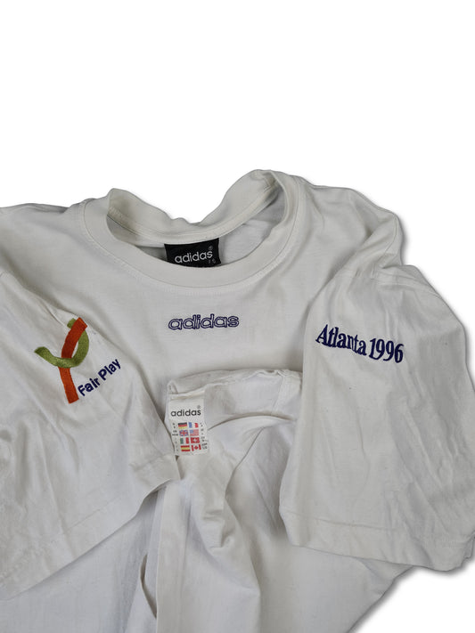 Rare! Vintage Adidas Shirt Fair Play Spellout Atlanta 1996 L