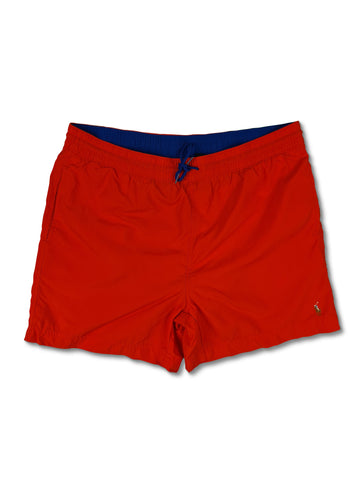 Moderne Ralph Lauren Badehose Monochrom Rot L