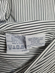 Modernes Ralph Lauren Hemd Business Slim Fit Dress Gestreift Schwarz Weiß M-L