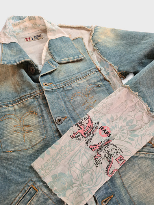 Rare! Vintage Yen ¥ Jeansjacke Michiko Koshino Jeans + Dünner Stoff M